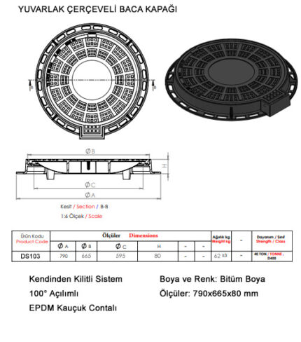 DS103 - Sfero Döküm Baca Kapakları